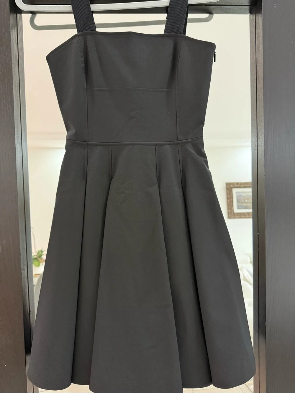 A/X Armani Exchange Black Square-Neck Fit & Flare Midi Dress - Picture 5 of 8